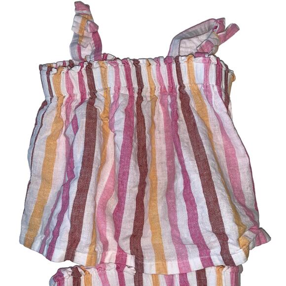 GAP Pink and Peach Linen Cotton Blend Shorts Set - Picture 2 of 4